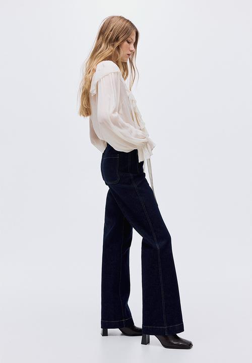 H&M - Flared high jeans -  dark denim blue