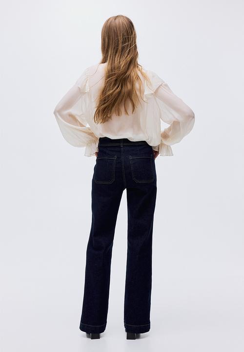 H&M - Flared high jeans -  dark denim blue