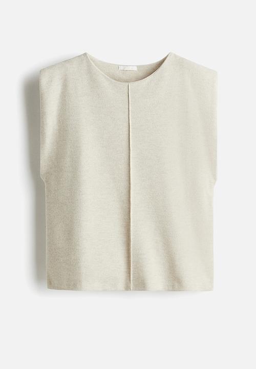 H&M - Knitted top - light beige marl 
