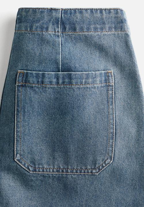 H&M - Denim lace-up mini skirt - denim blue