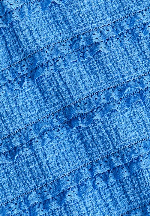 H&M - Frill-trimmed button-front top - blue