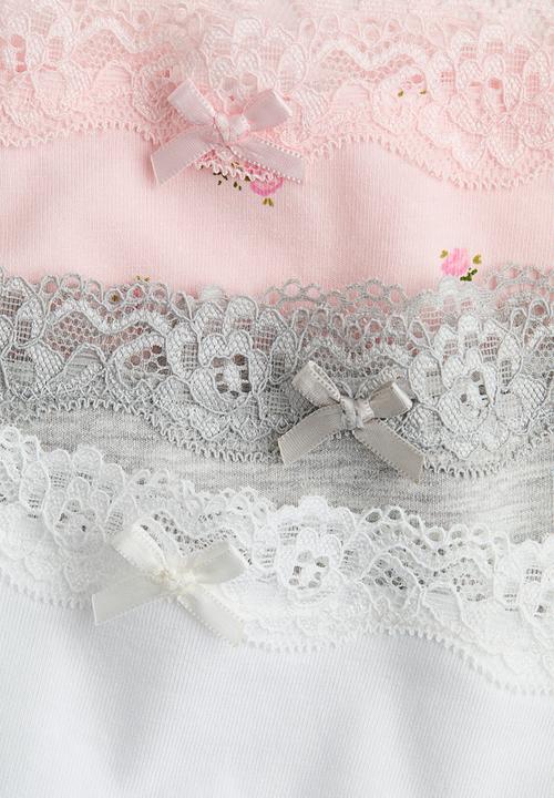 H&M - 3-Pack lace-trimmed cotton briefs - light pink/floral 