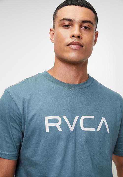 RVCA - Big Rvca Ss Red Stitch - Duck Blue - Grey Logo