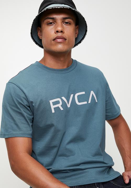 RVCA - Big Rvca Ss Red Stitch - Duck Blue - Grey Logo