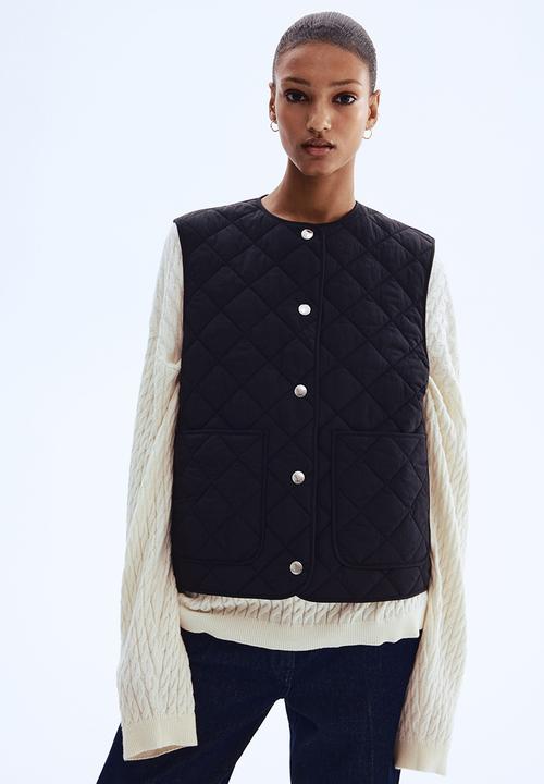 H&M - Quilted gilet - black