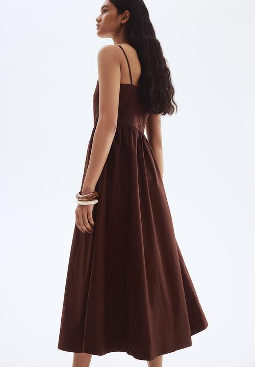 H&M - Cotton strappy dress - dark brown