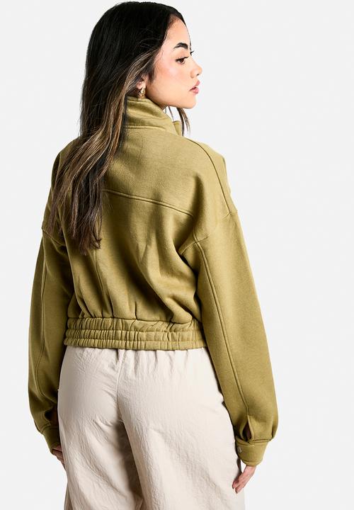 boohoo - Pocket detail bomber jacket - olive