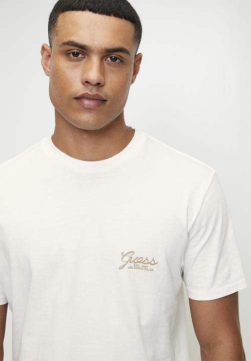 GUESS - Ss Bsc Script Logo Tee - Pure White