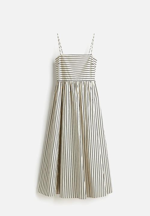 H&M - Cotton strappy dress - cream/striped 