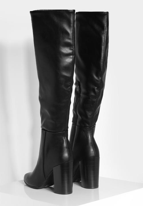 boohoo - Knee high heeled boots - black