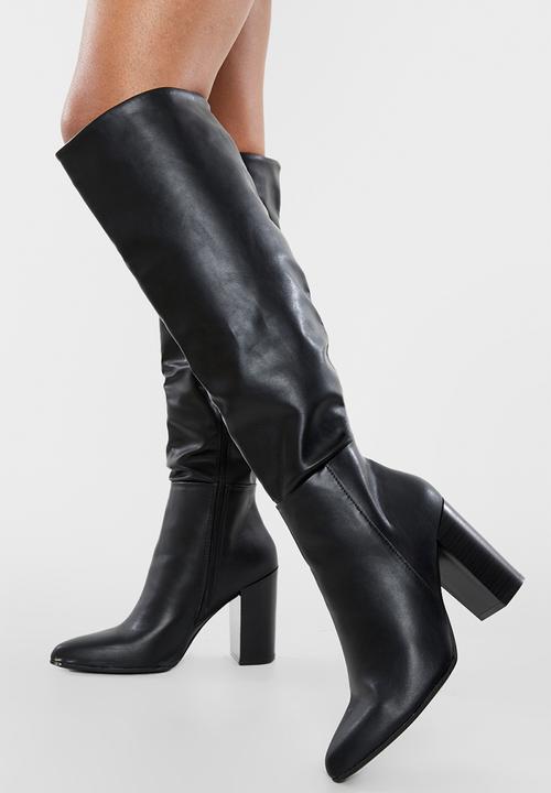 boohoo - Knee high heeled boots - black