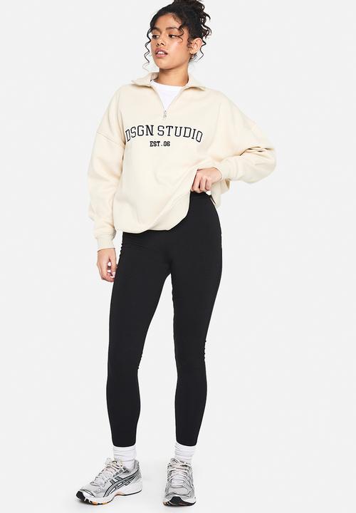 boohoo - Double layer modal jersey legging - black