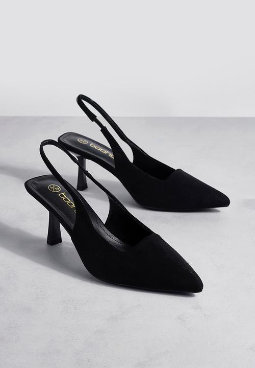 boohoo - Low stiletto slingback court shoe - black
