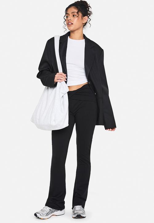 boohoo - Double layer modal jersey twist flare trouser - black