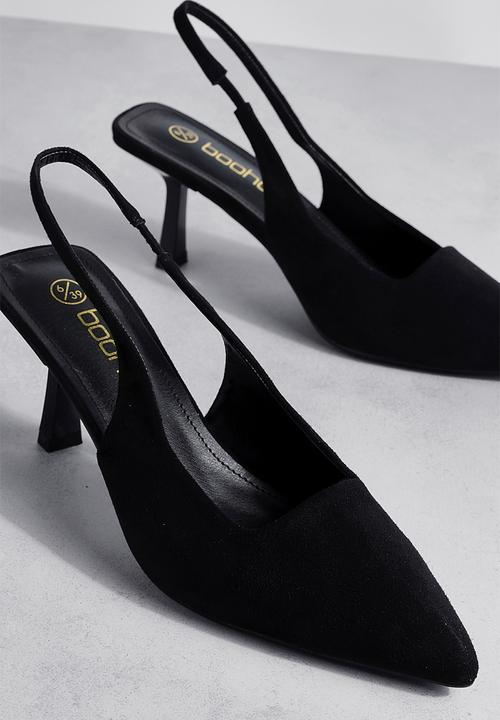boohoo - Low stiletto slingback court shoe - black