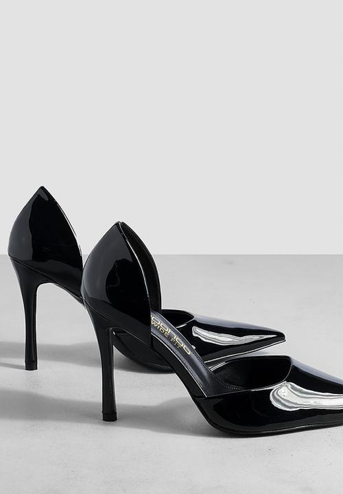 boohoo - Wide Fit Patent Cut Out Court Shoe
