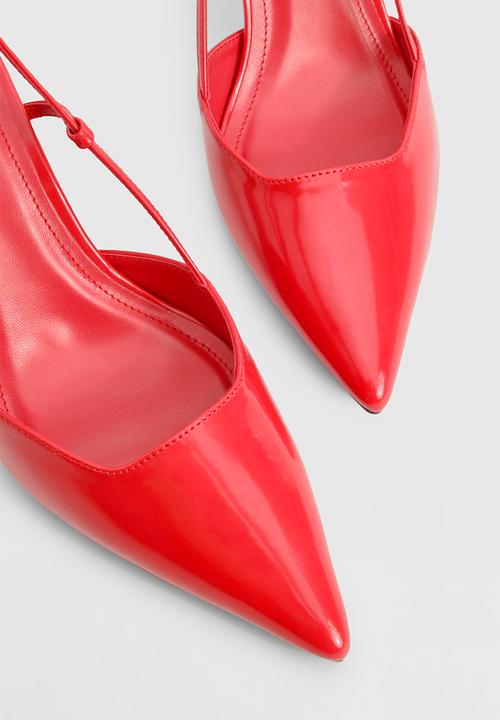 boohoo - Slingback box pointed court shoes - red