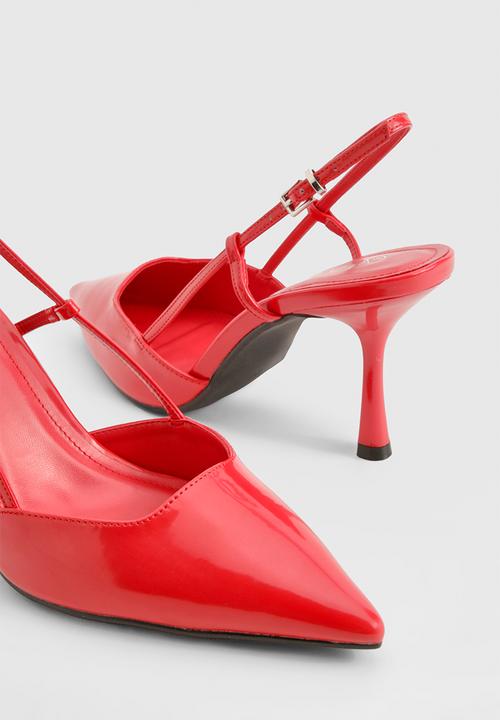 boohoo - Slingback box pointed court shoes - red