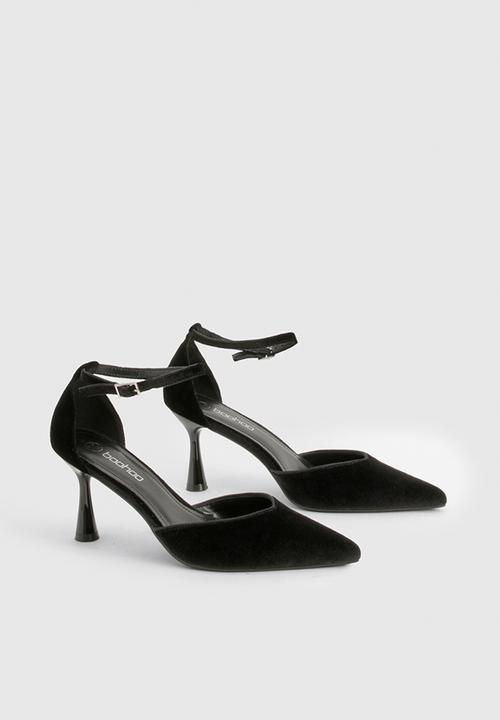boohoo - Velvet two part court shoes - black