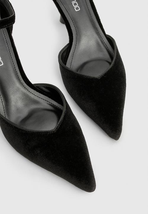 boohoo - Velvet two part court shoes - black