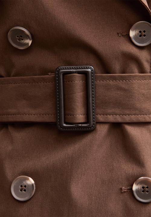 New Look - Double Breasted Trench Coat- dark brown