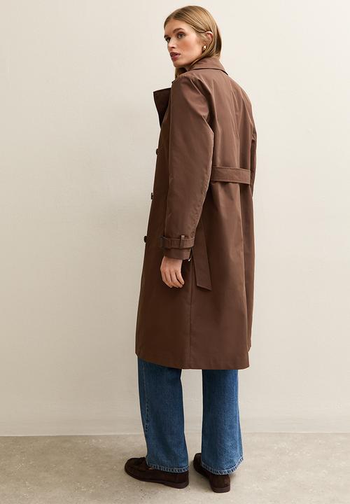 New Look - Double Breasted Trench Coat- dark brown