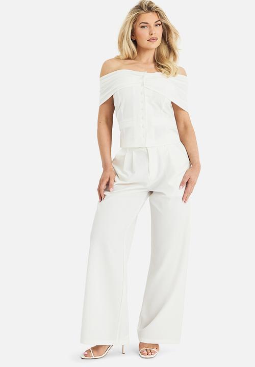 boohoo - Tailored bardot button waistcoat - ivory