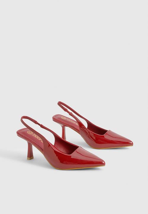 boohoo - Low stiletto slingback court shoe - red