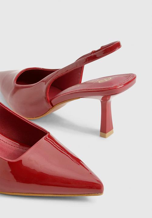 boohoo - Low stiletto slingback court shoe - red
