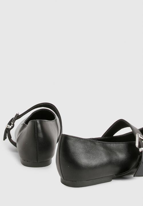 boohoo - Buckle detail mary jane ballet flats - black