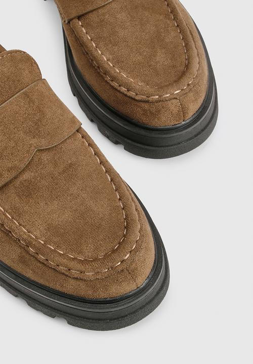 boohoo - Faux suede chunky loafers - taupe