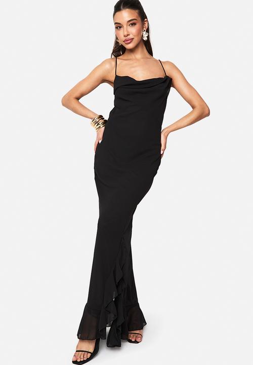 Chiffon cowl neck maxi dress