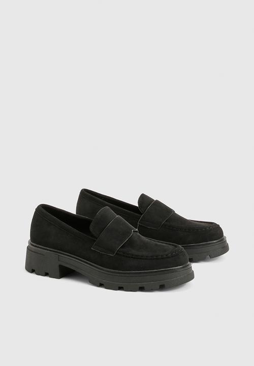 boohoo - Faux suede chunky loafers - black