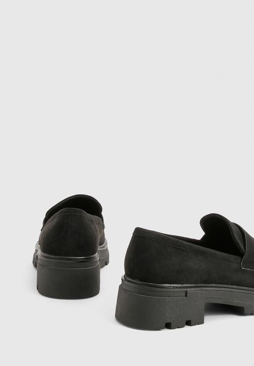 boohoo - Faux suede chunky loafers - black