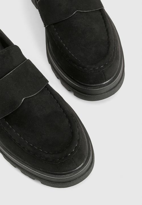 boohoo - Faux suede chunky loafers - black