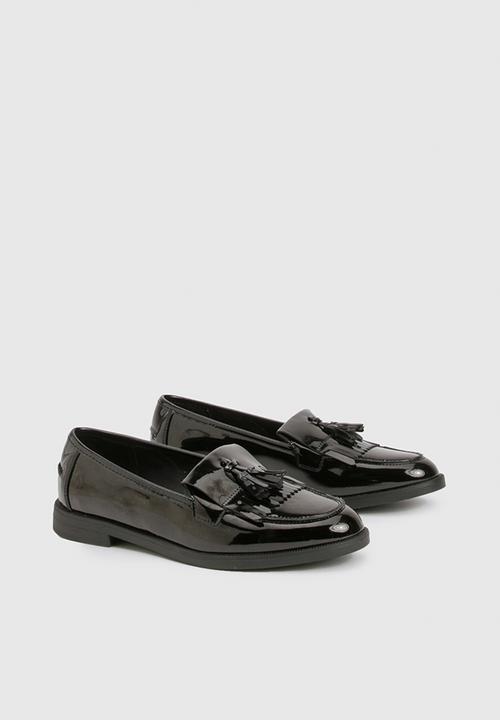 boohoo - Patent tassel loafers - black