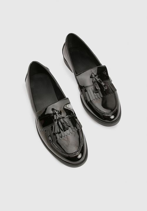 boohoo - Patent tassel loafers - black