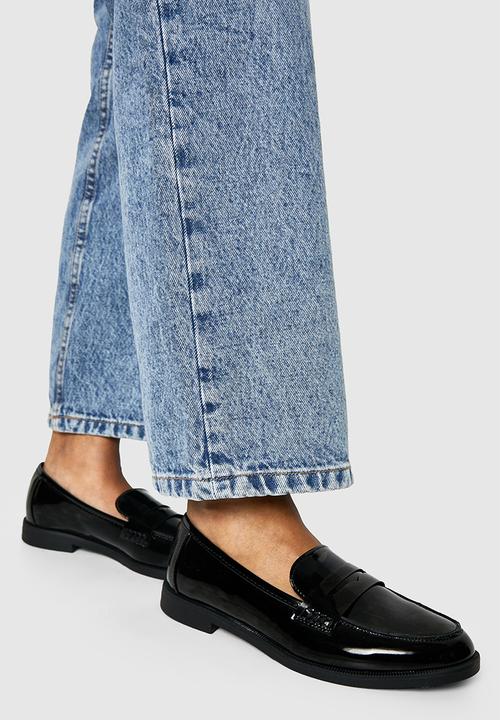 boohoo - Patent loafer flats - black