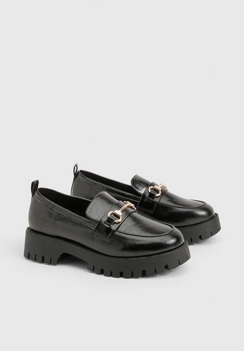 boohoo - Wide fit chunky crinkle loafers - black