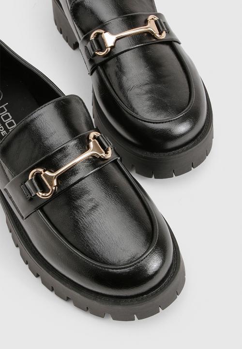 boohoo - Wide fit chunky crinkle loafers - black