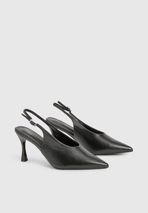 boohoo - Mid stiletto slingback court shoes - black