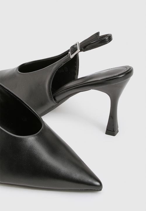 boohoo - Mid stiletto slingback court shoes - black