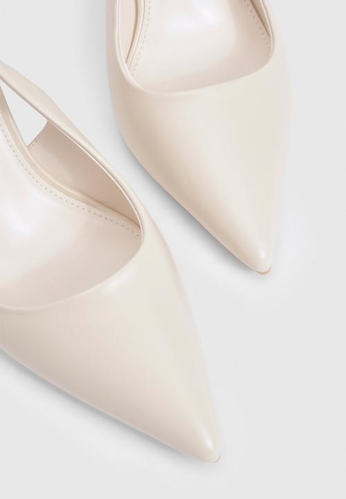 boohoo - Slingback pointed stiletto court heels - ecru