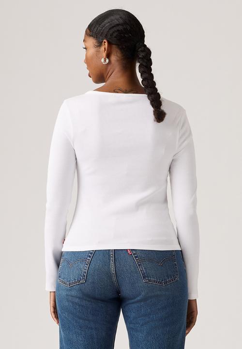 Levi’s® - Essential sqrd neck long sleeve - bright white rib