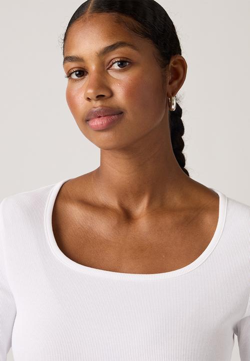 Levi’s® - Essential sqrd neck long sleeve - bright white rib