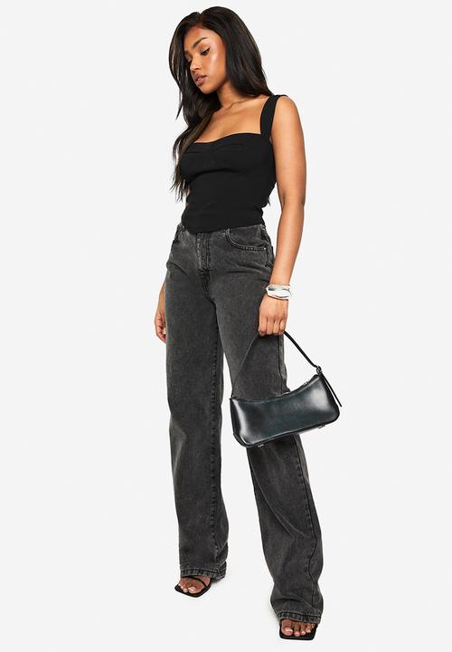 boohoo - Bengaline cup detail corset top - black