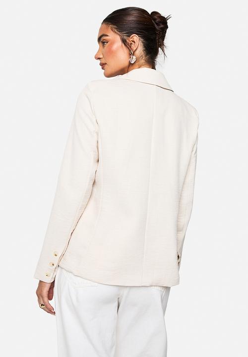 boohoo - Boucle tailored blazer - stone