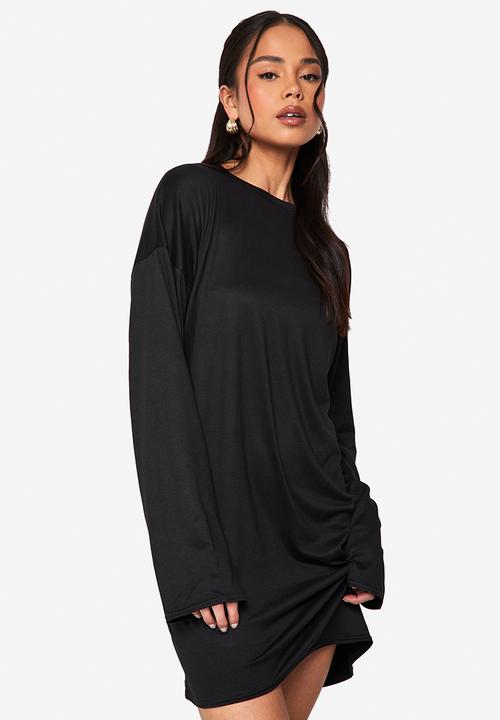 boohoo - Oversized t shirt dress - black