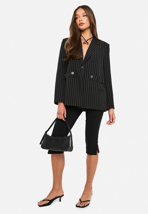 boohoo - Pocket detail oversized boxy blazer - black