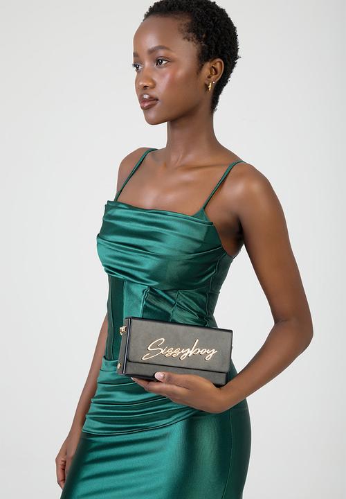 SISSY BOY - Free Fall: Maxi Dress With Corset Details And Pleats - Bottle Green